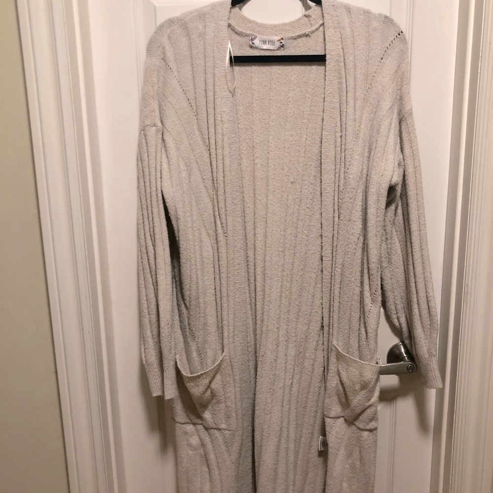 Cozy long open sweater